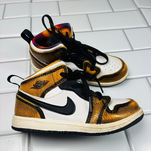 NIKE AIR JORDAN MID SE (TD) TODDLER ORANGE WEAR AWAY SIZE 10C DQ8420-071 - Picture 2 of 12